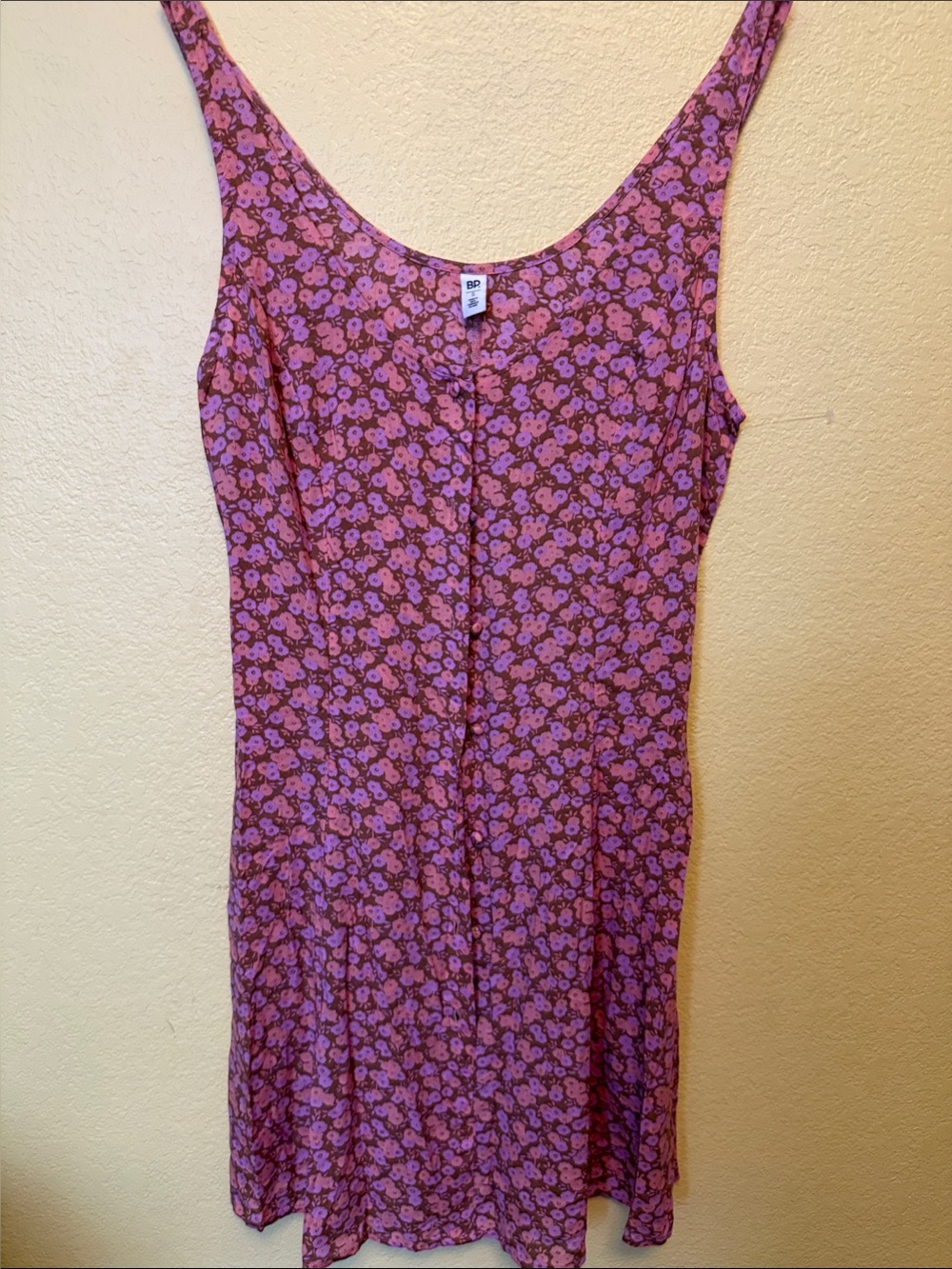 Nordstrom Purple and Pink Floral Slip Mini Dress